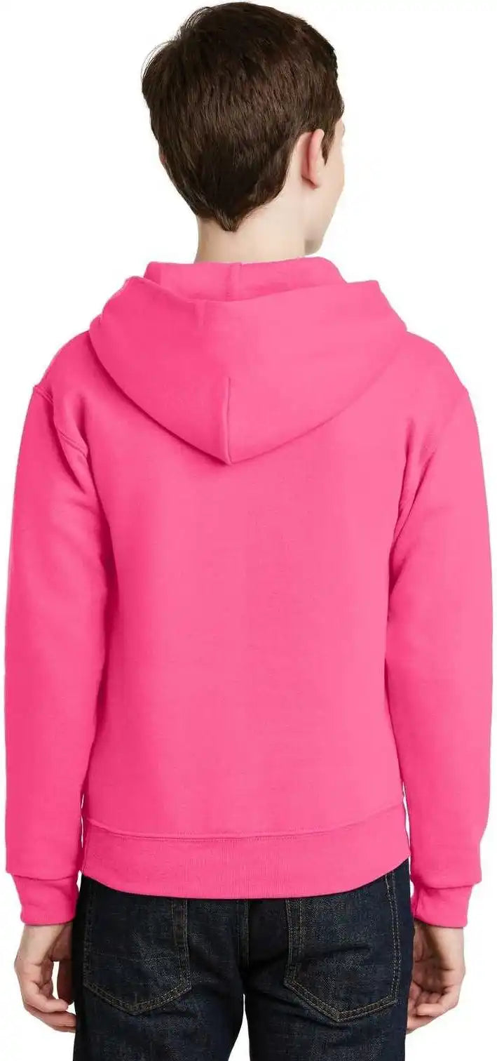 Jerzees 996y Youth Nublend Pullover Hooded Sweatshirt Neon Pink