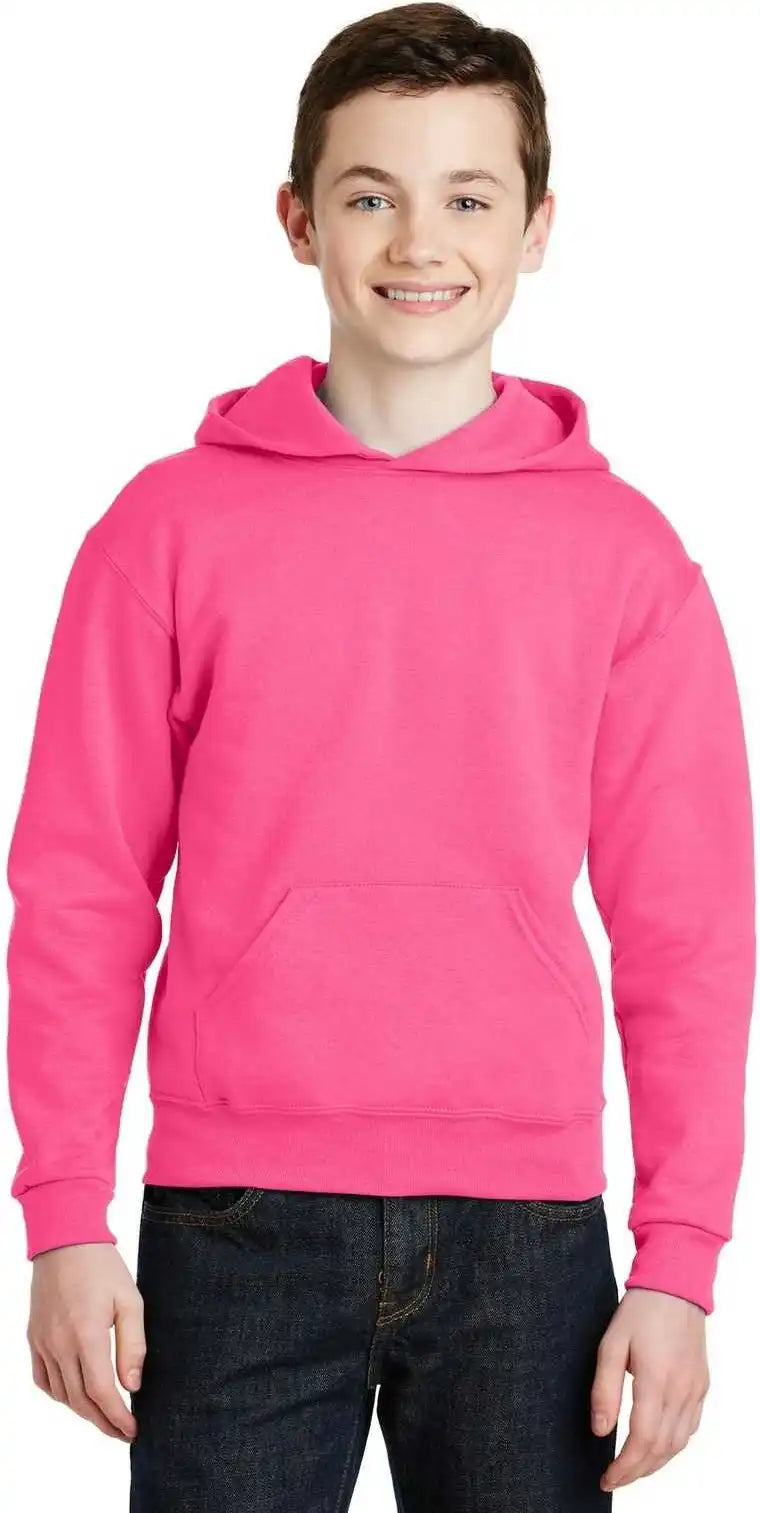 Jerzees 996y Youth Nublend Pullover Hooded Sweatshirt Neon Pink