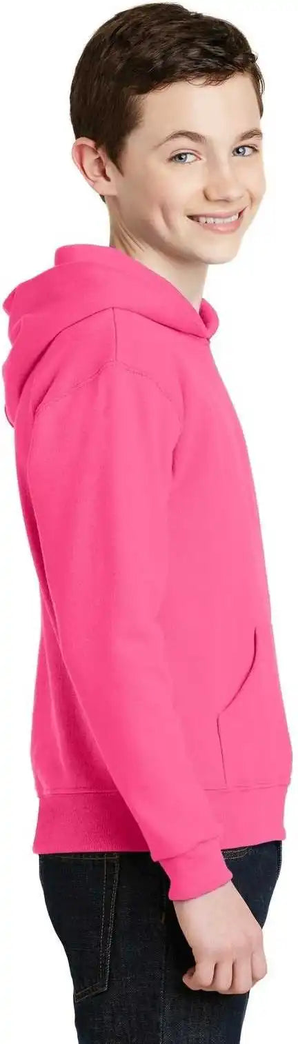 Jerzees 996y Youth Nublend Pullover Hooded Sweatshirt Neon Pink