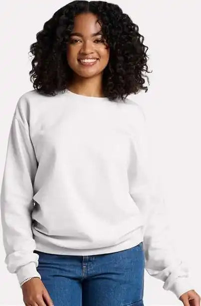Jerzees Ic48mr Ultimate Cvc Crewneck Sweatshirt White