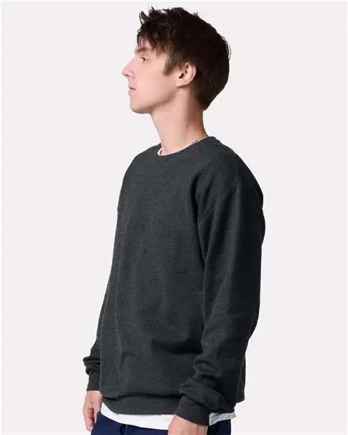 Jerzees Ic48mrj Ultimate Cvc Crewneck Sweatshirt - Ic48mr - Black Ink Heather