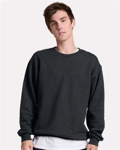 Jerzees Ic48mrj Ultimate Cvc Crewneck Sweatshirt - Ic48mr - Black Ink Heather