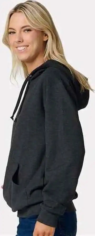 Jerzees Ic49mr Ultimate Cvc Hooded Sweatshirt - Black Ink Heather