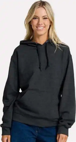 Jerzees Ic49mr Ultimate Cvc Hooded Sweatshirt - Black Ink Heather