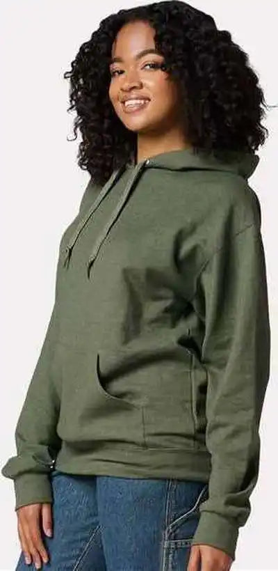 Jerzees Ic49mr Ultimate Cvc Hooded Sweatshirt Military Green Heather