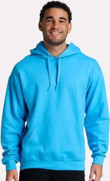 Jerzees Ic49mr Ultimate Cvc Hooded Sweatshirt - Soul Blue Heather