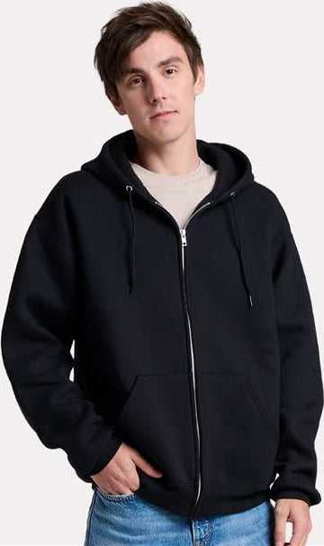 Jerzees Z12mr Rugged Full-zip Hooded Sweatshirt - Black Ink