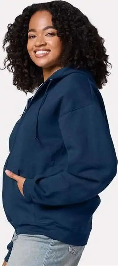 Jerzees Z12mr Rugged Full-zip Hooded Sweatshirt - Washed Navy