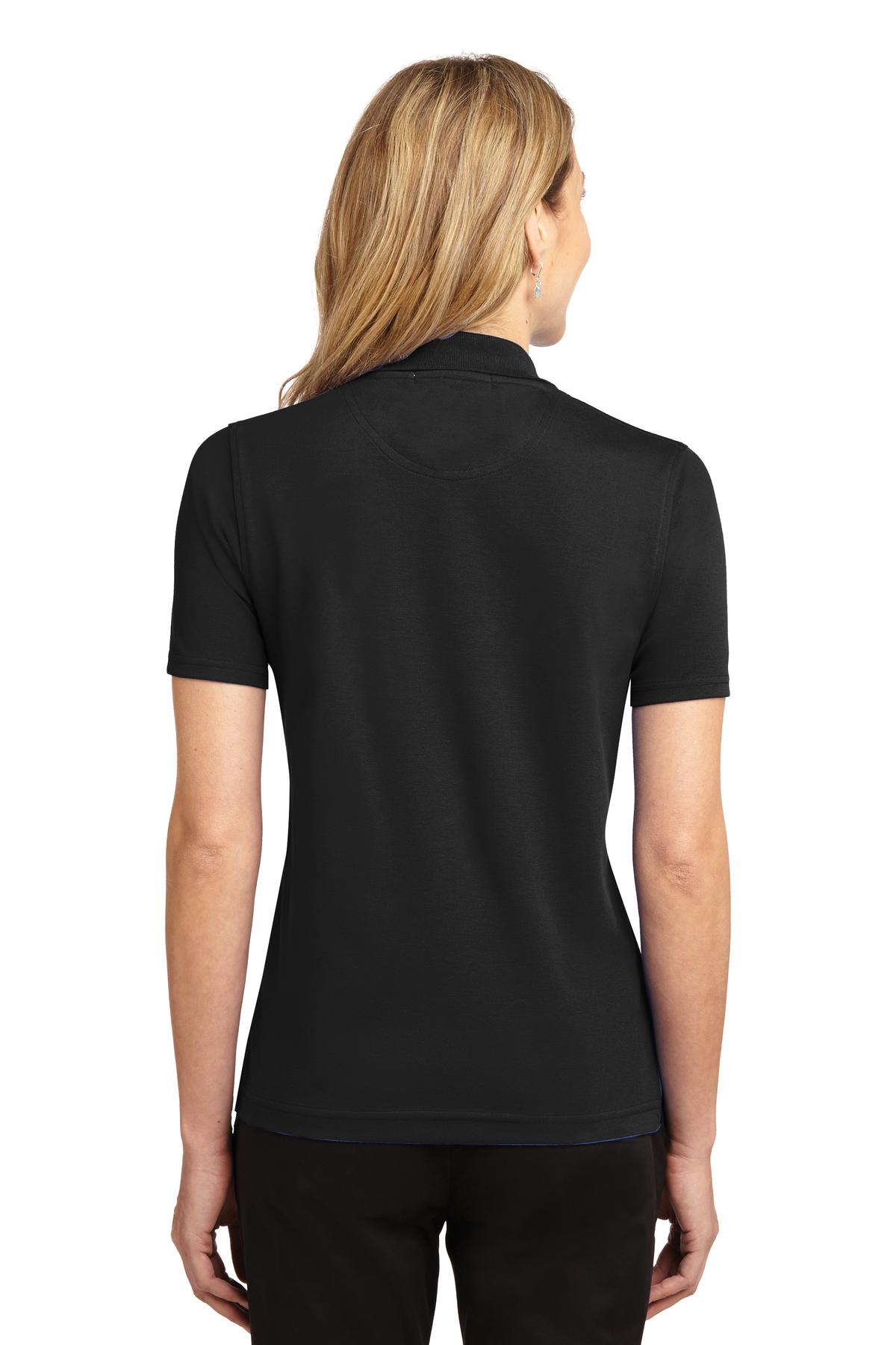 Jet Black Port Authority Women's Rapid Dry Polo. L455