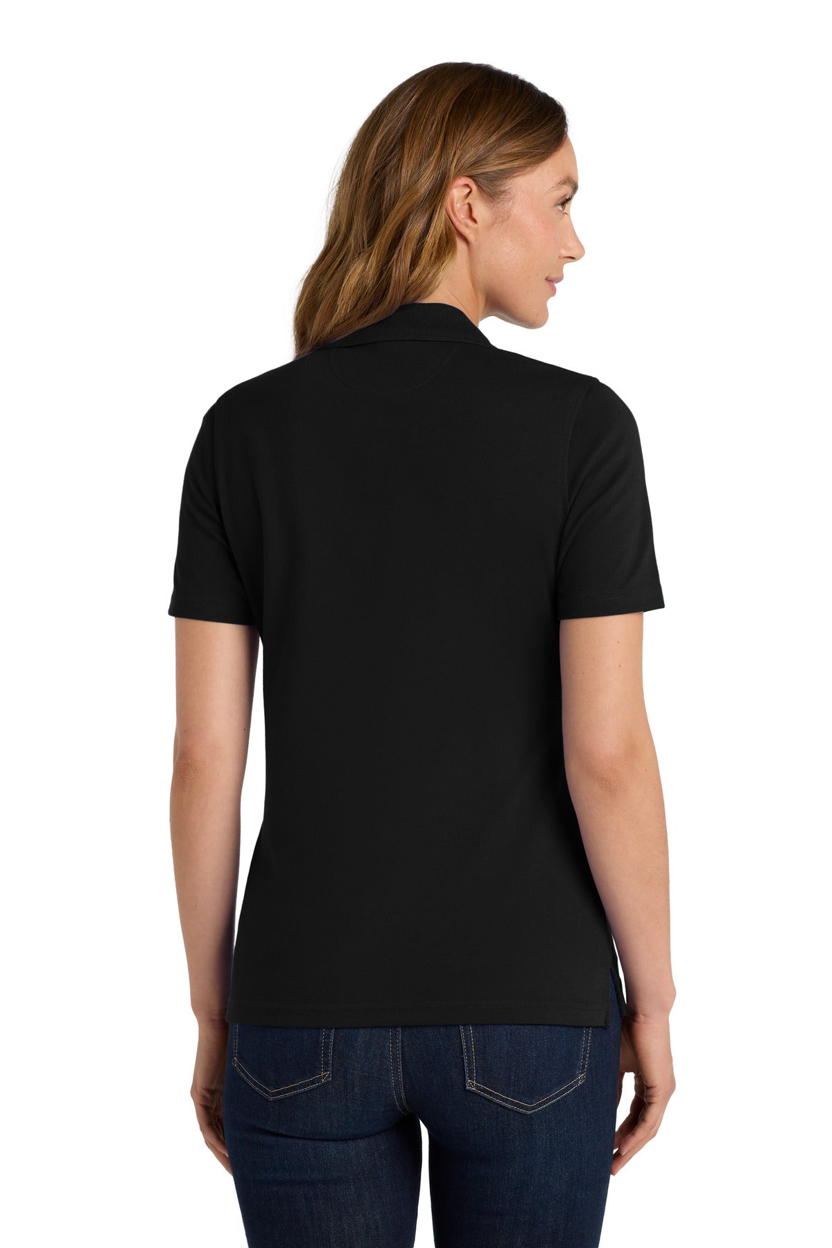 Jet Black Port Authority Women's Rapid Dry Polo. L455