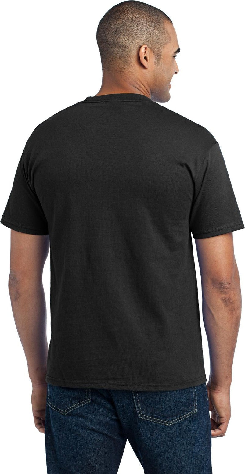 Jet Black Port & Co Core Blend Pocket Tee. PC55P