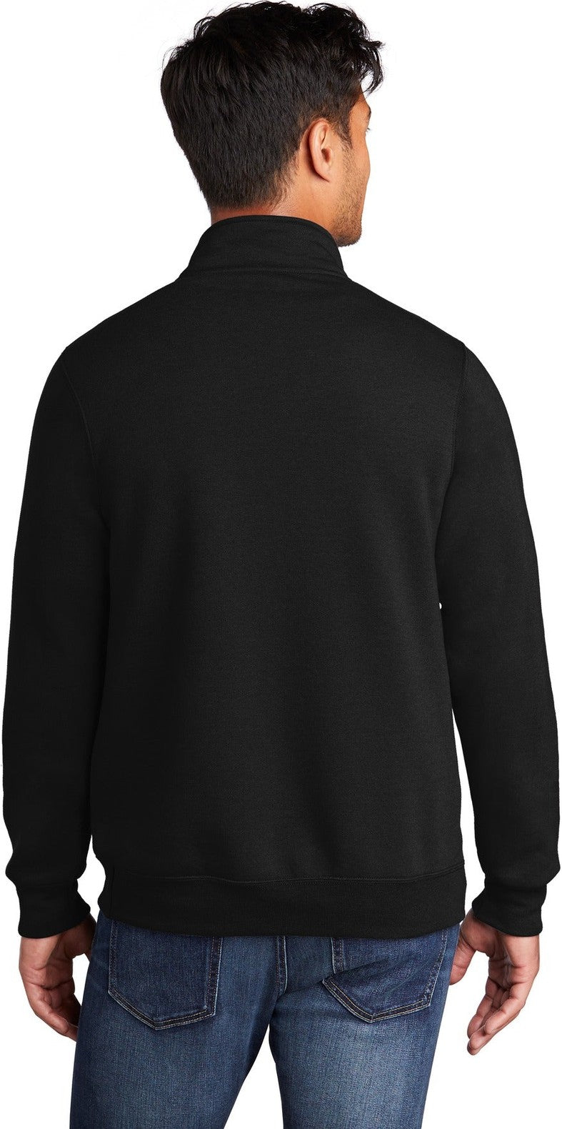 Jet Black Port & Co Core Fleece 1/4-Zip Pullover Sweatshirt PC78Q