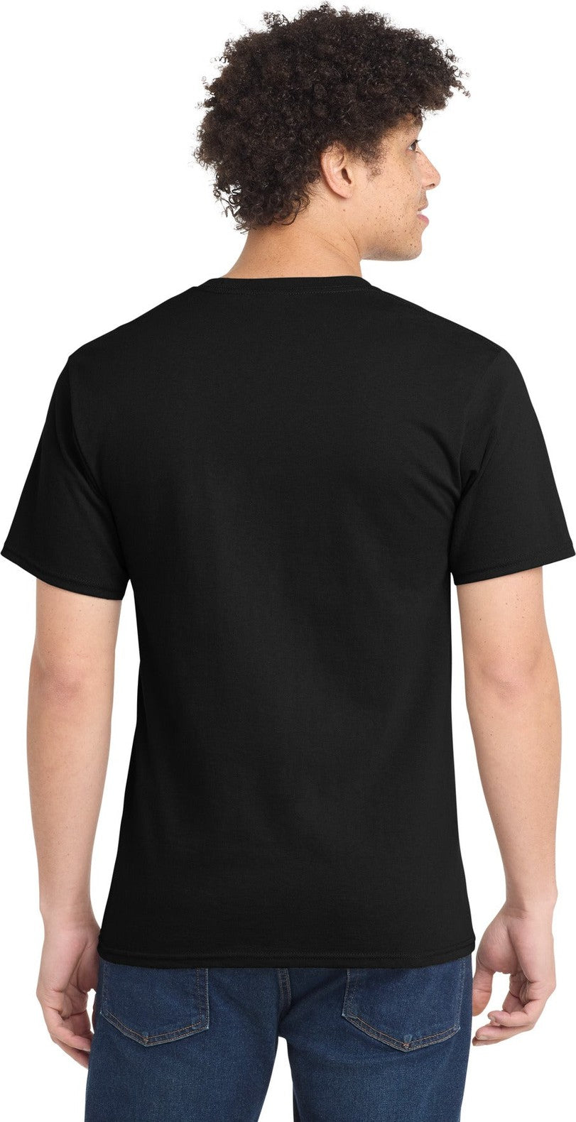 Jet Black Port & Co Essential Tee. PC61