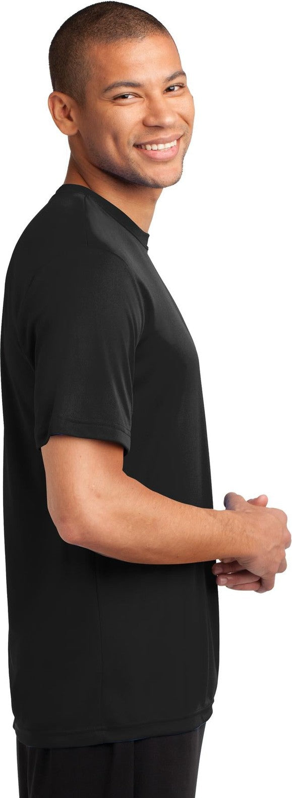 Jet Black Port & Co Performance Tee. PC380