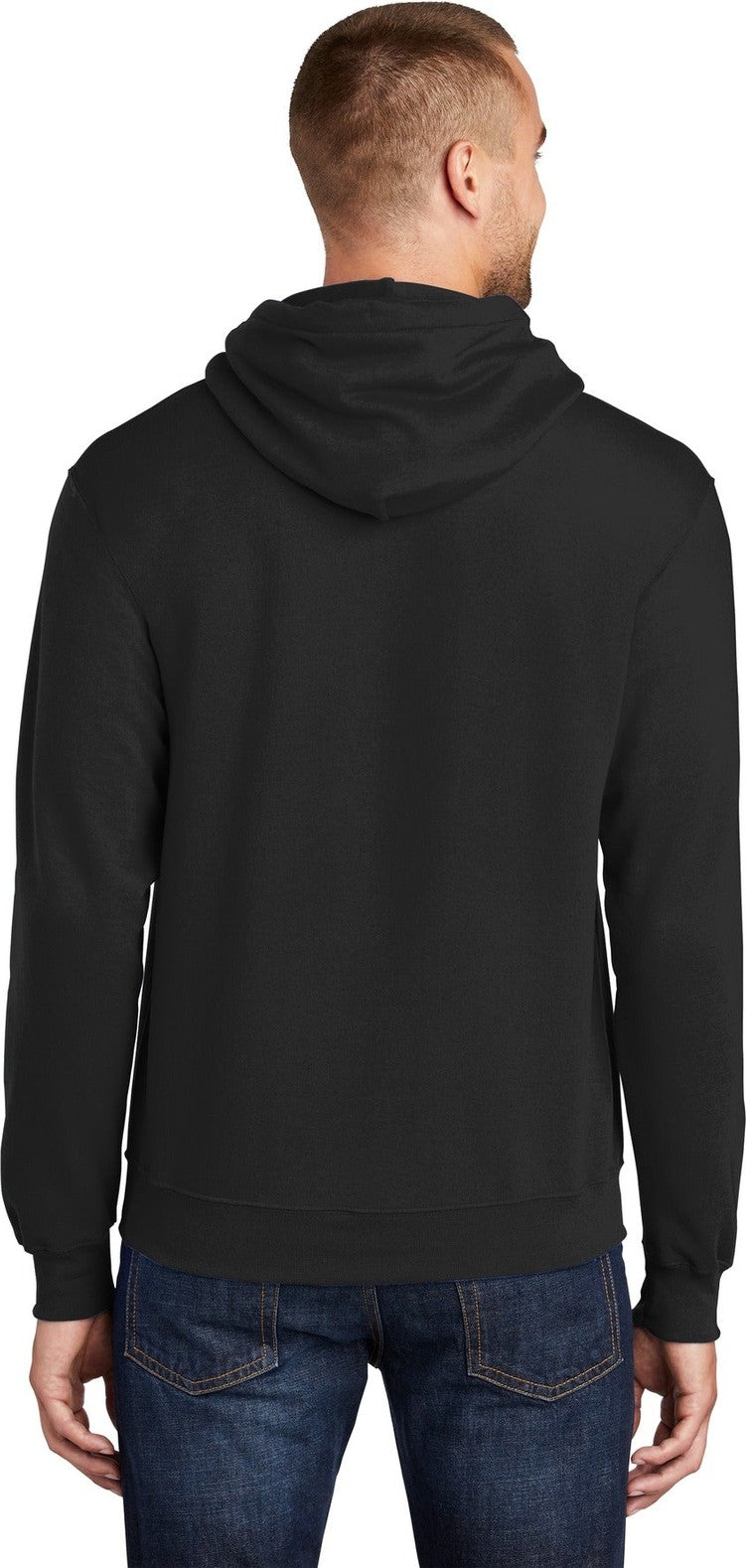 Jet Black Port & Co Tall Core Fleece Pullover Hooded Sweatshirt PC78HT
