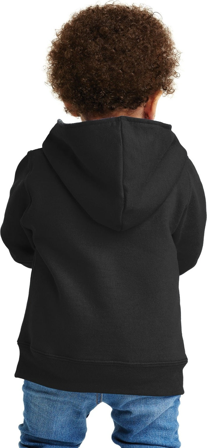 Jet Black Port & Co Toddler Core Fleece Full-Zip Hooded Sweatshirt. CAR78TZH