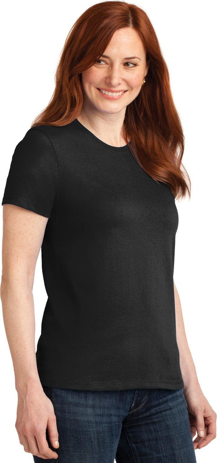 Jet Black Port & Co Women's Core Blend Tee. LPC55