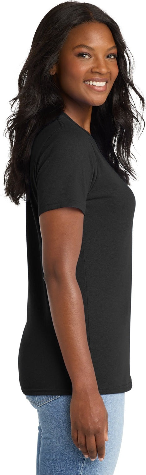 Jet Black Port & Co Women's Core Blend Tee. LPC55