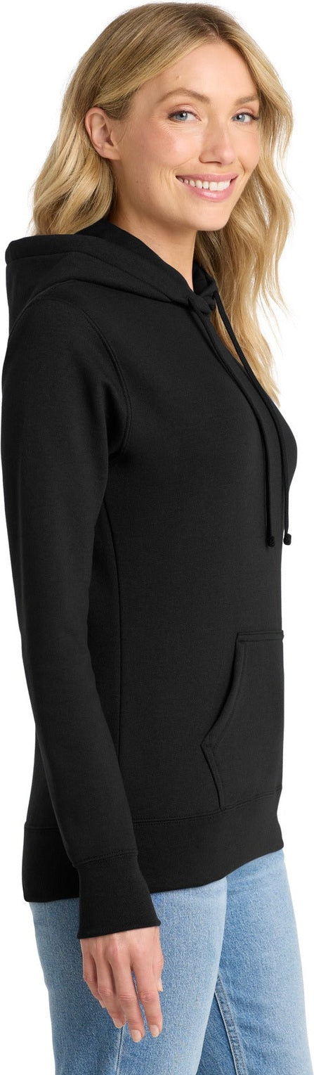 Jet Black Port & Co Women's Core Fleece Pullover Hooded Sweatshirt LPC78H
