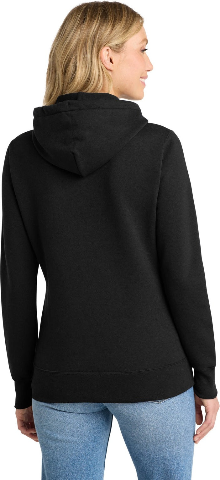 Jet Black Port & Co Women's Core Fleece Pullover Hooded Sweatshirt LPC78H