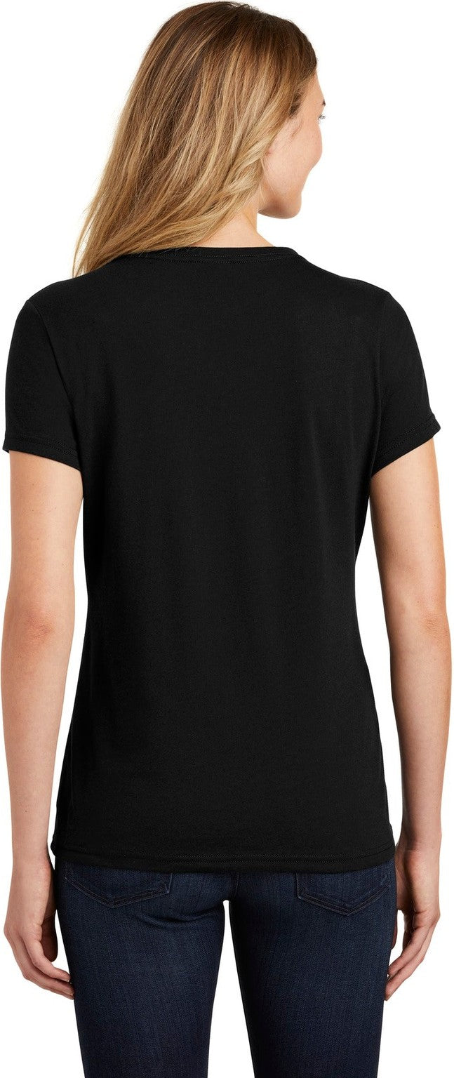 Jet Black Port & Co Women's Fan Favorite Blend V-Neck Tee. LPC455V