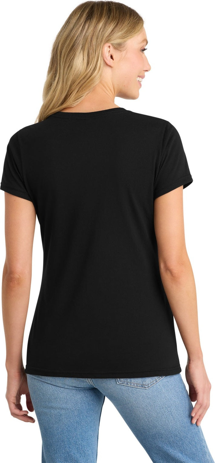 Jet Black Port & Co Women's Fan Favorite Blend V-Neck Tee. LPC455V