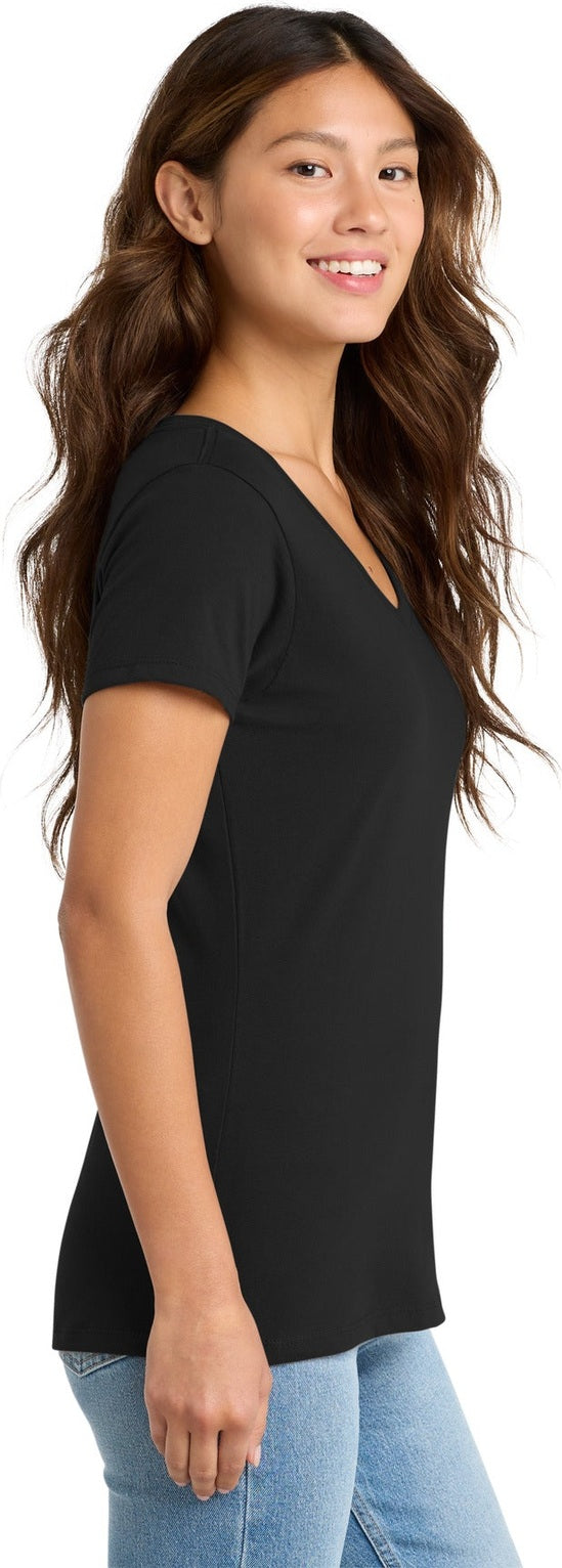 Jet Black Port & Co Women's Fan Favorite V-Neck Tee. LPC450V