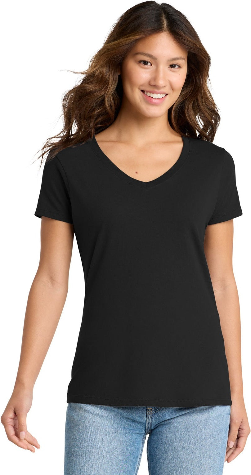 Jet Black Port & Co Women's Fan Favorite V-Neck Tee. LPC450V