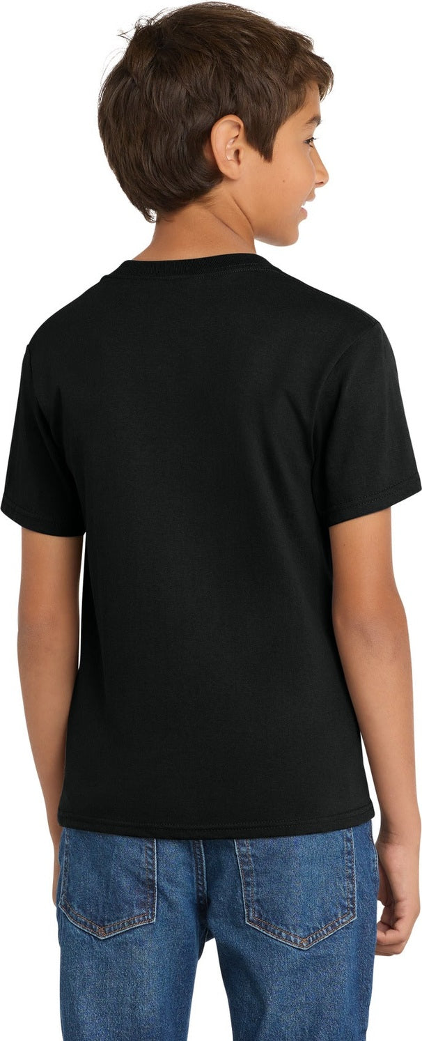 Jet Black Port & Co Youth Core Cotton Tee. PC54Y