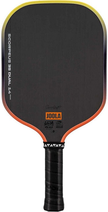 Joola Anna Bright Scorpeus Pro 3s Dual 14mm Pickleball Paddle - Black Orange