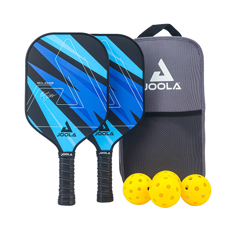 JOOLA Ben Johns Blue Lightning Pickleball Paddle Set - Blue Black Yellow - HIT a Double