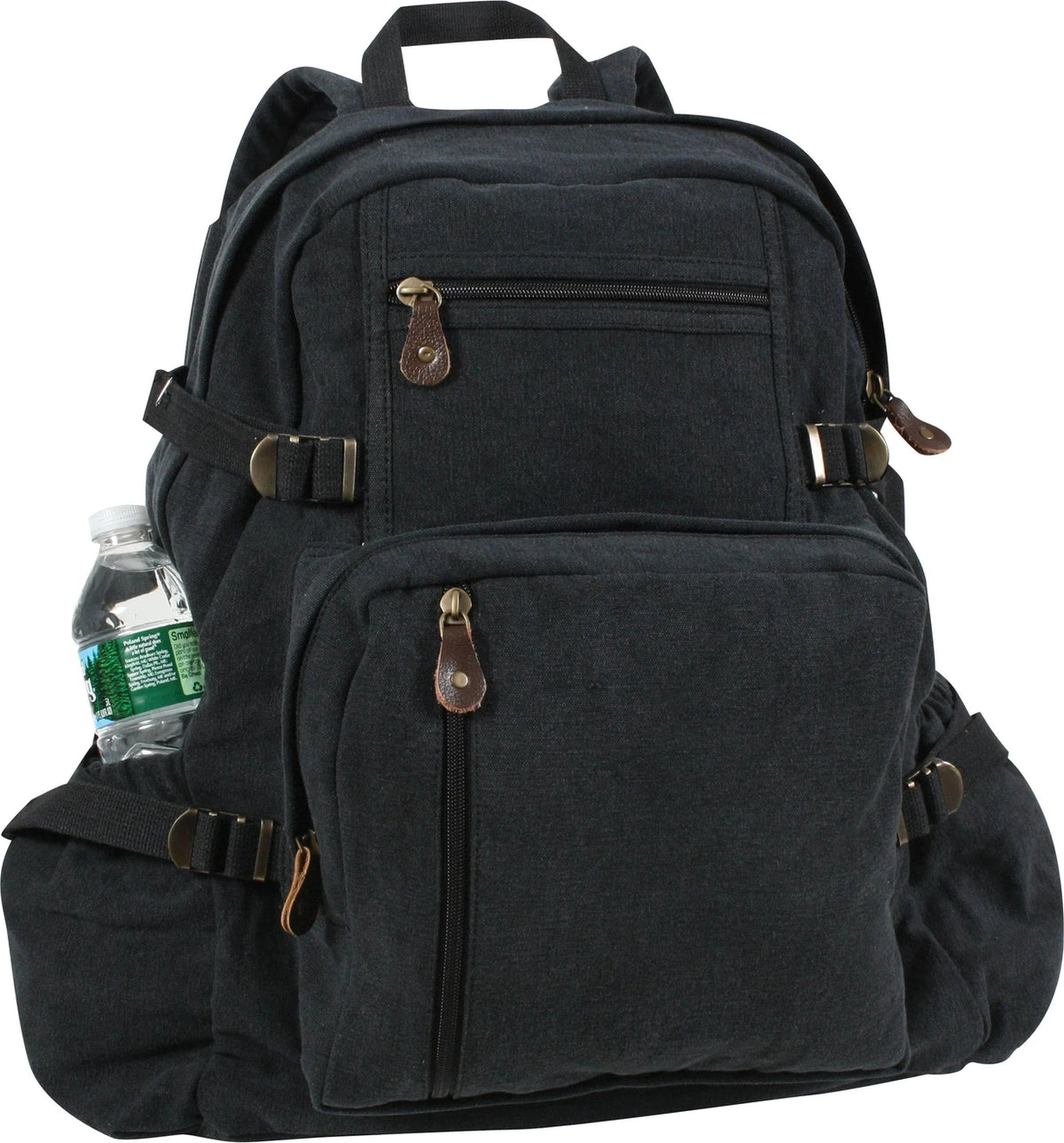 Jumbo Vintage Canvas Backpack - Black