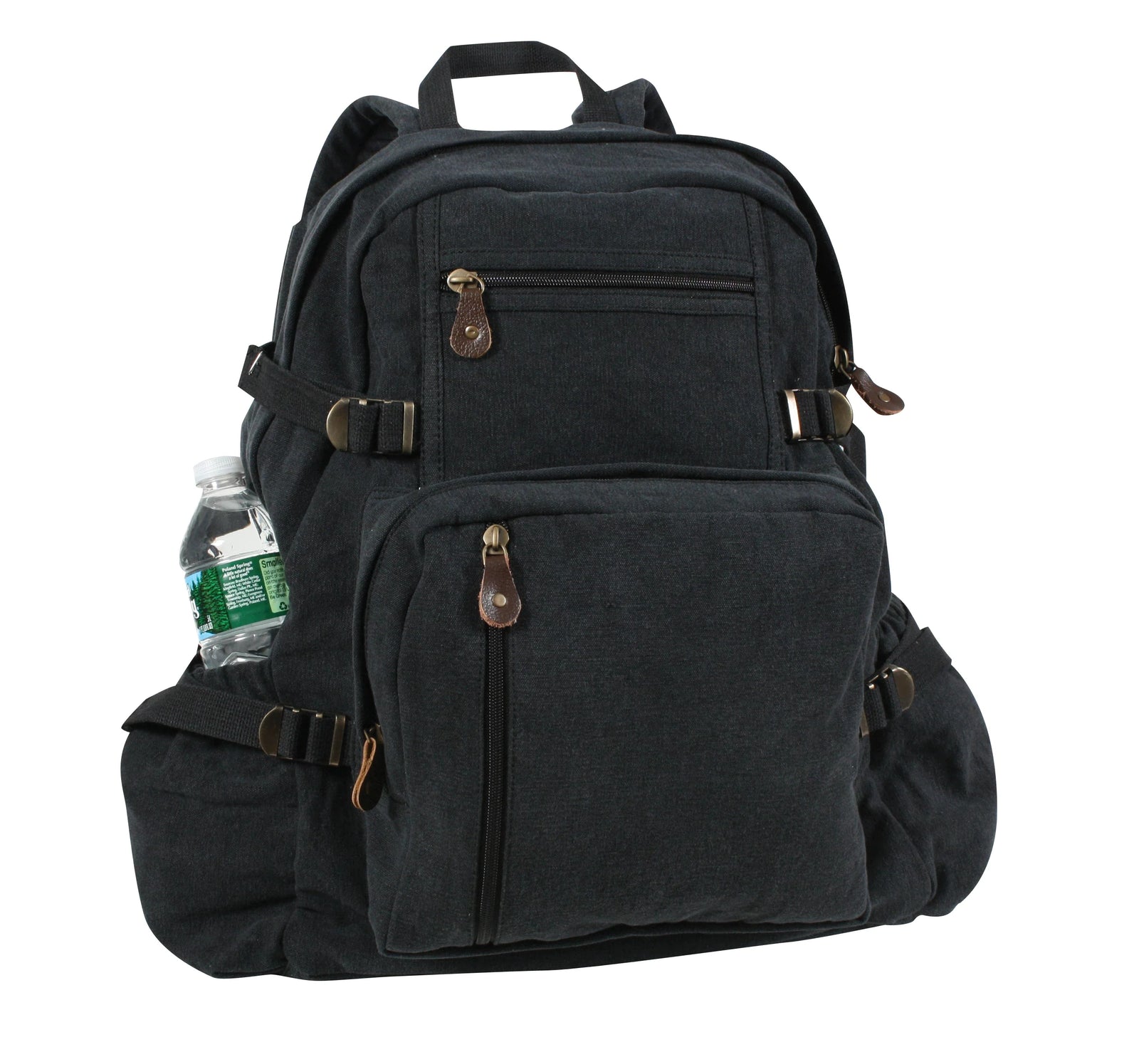 Jumbo Vintage Canvas Backpack - Black