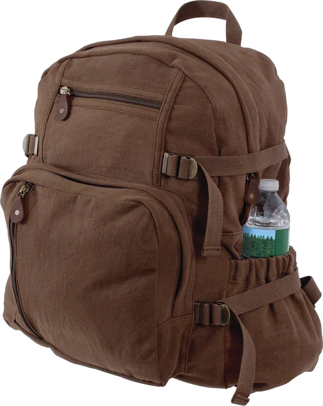 Jumbo Vintage Canvas Backpack - Earth Brown