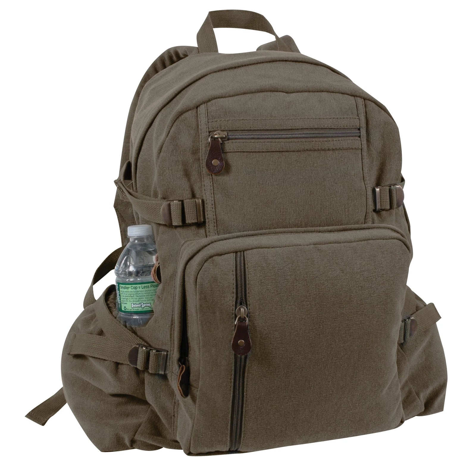 Jumbo Vintage Canvas Backpack - Black
