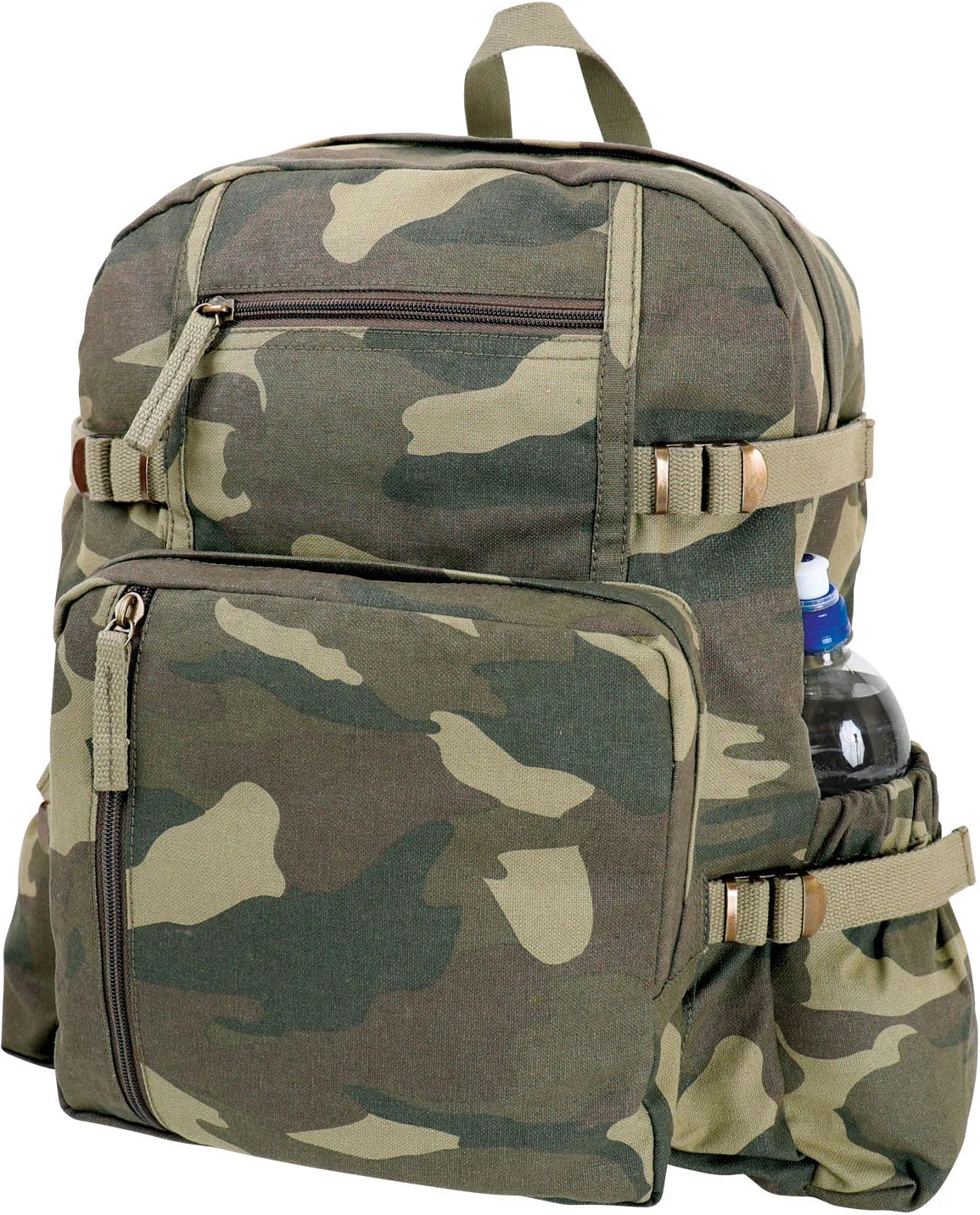Jumbo Vintage Canvas Backpack - Woodland Camo