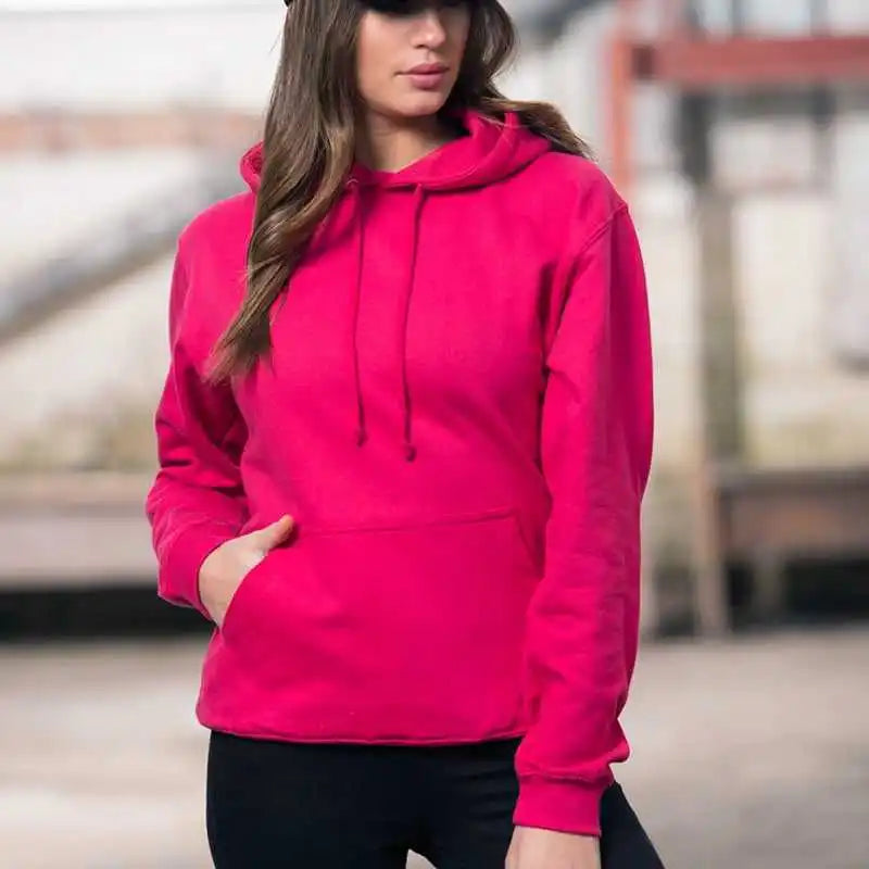 Just Hoods Jha001 College Hoodie - Hot Pink