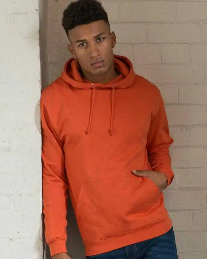 Just Hoods Jha001 College Hoodie - Orange Crush