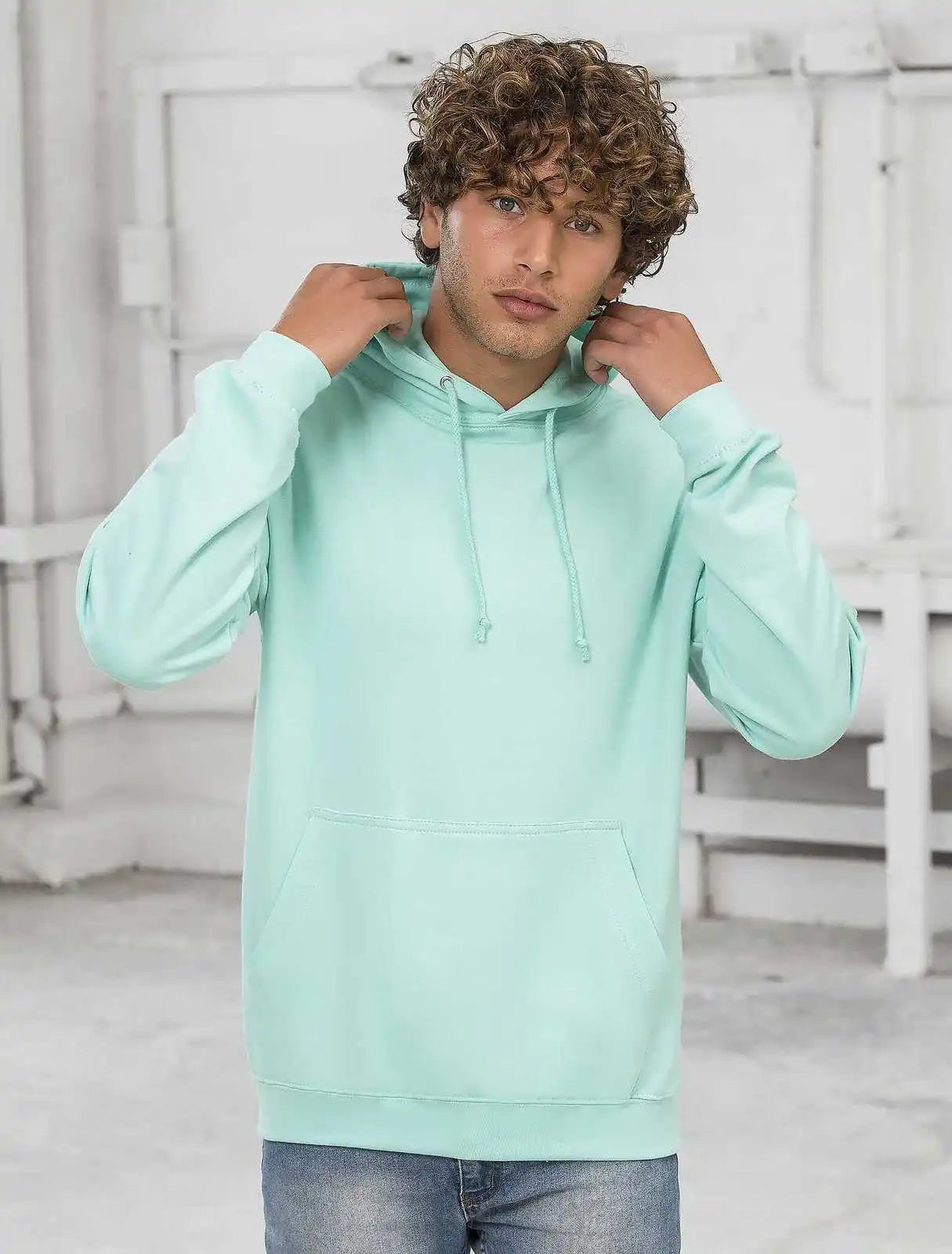 Just Hoods Jha001 College Hoodie - Peppermint