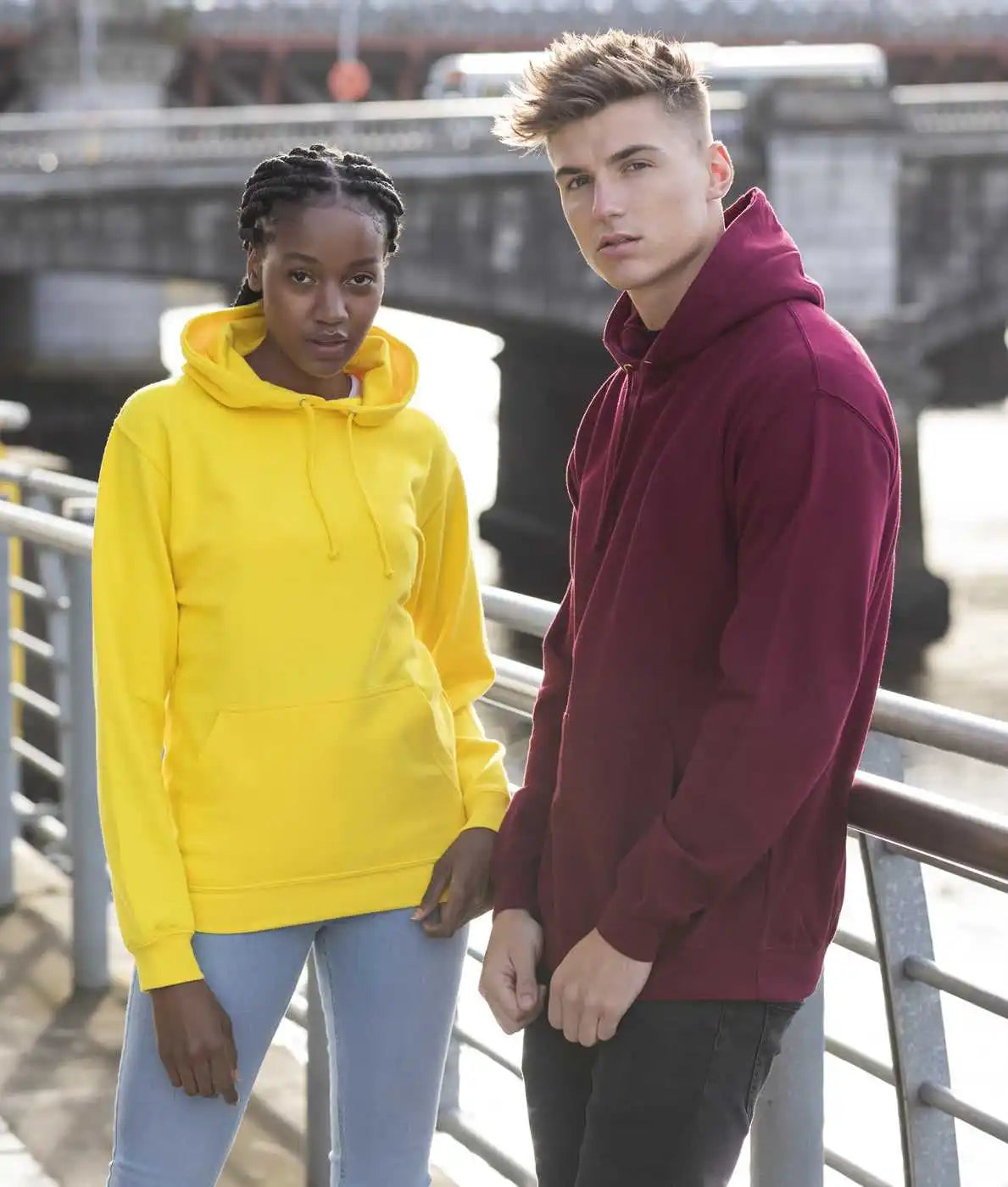 Just Hoods Jha001 College Hoodie - Sun Yellow
