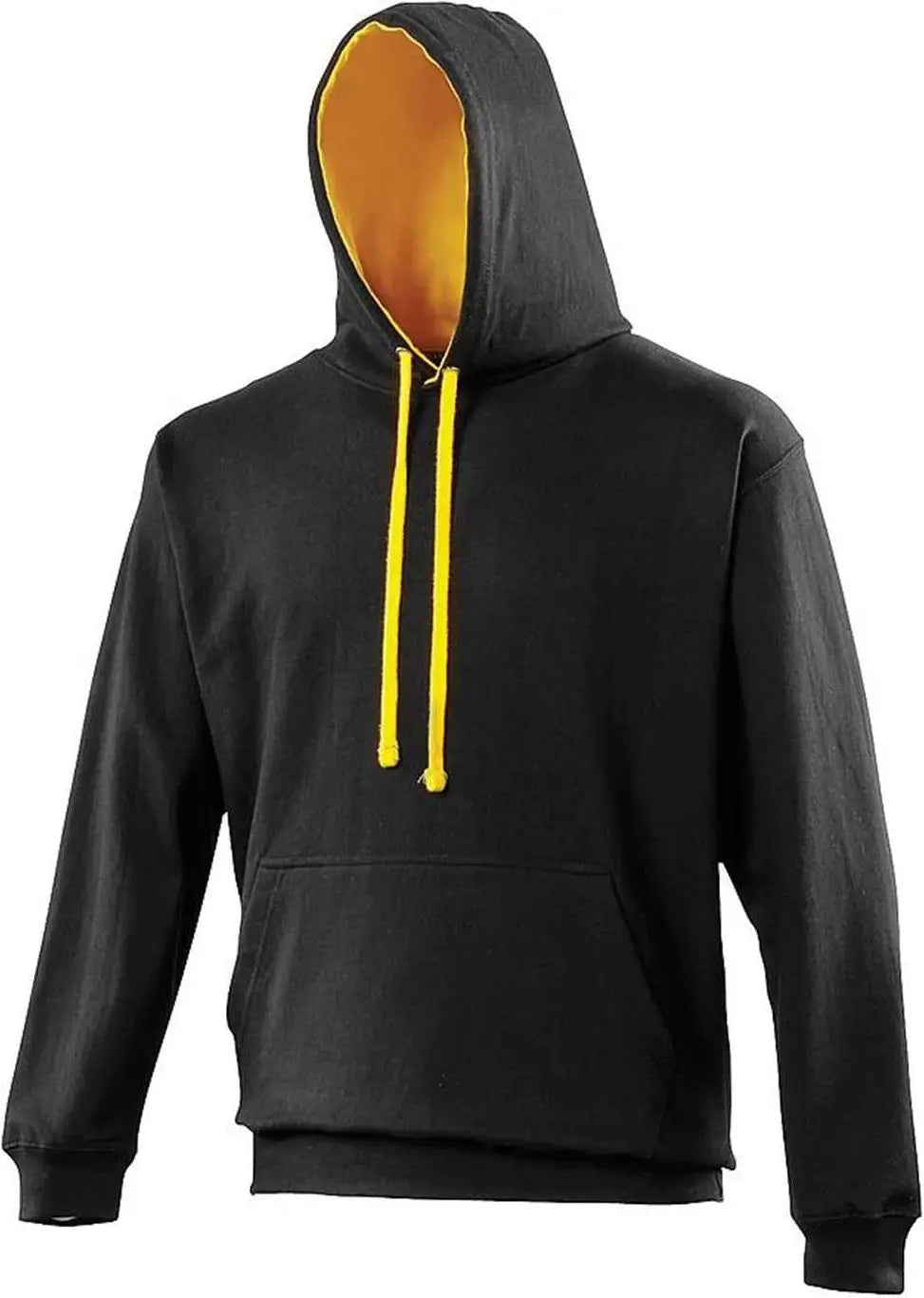 Just Hoods Jha003 Varsity Contrast Hoodie - Jet Black Gold