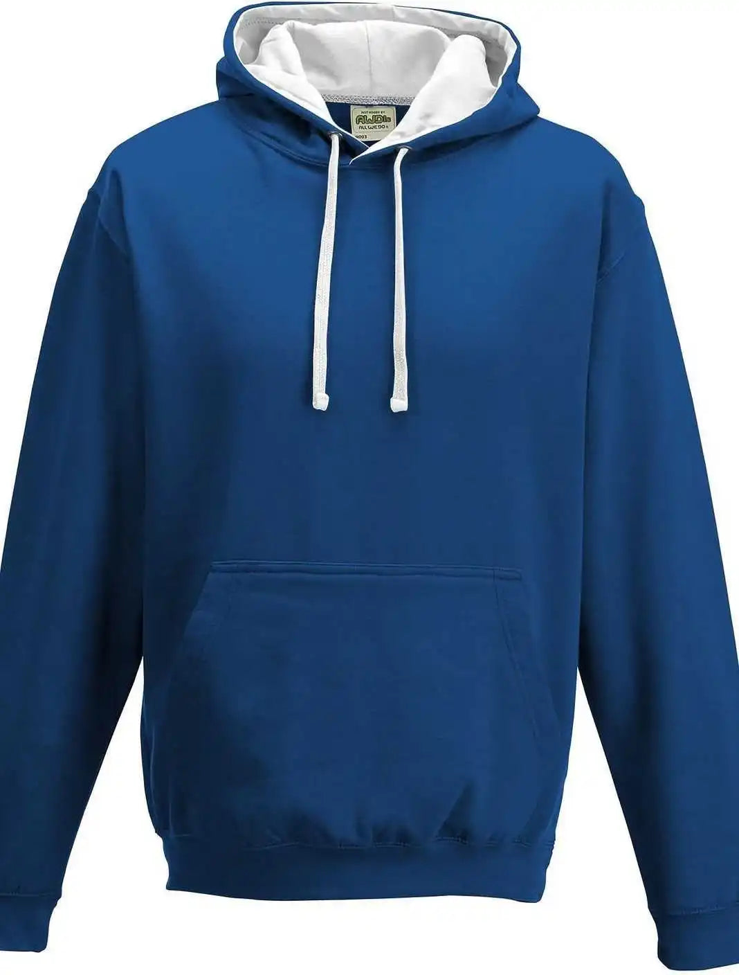 Just Hoods Jha003 Varsity Contrast Hoodie - Royal Blue Arctic White