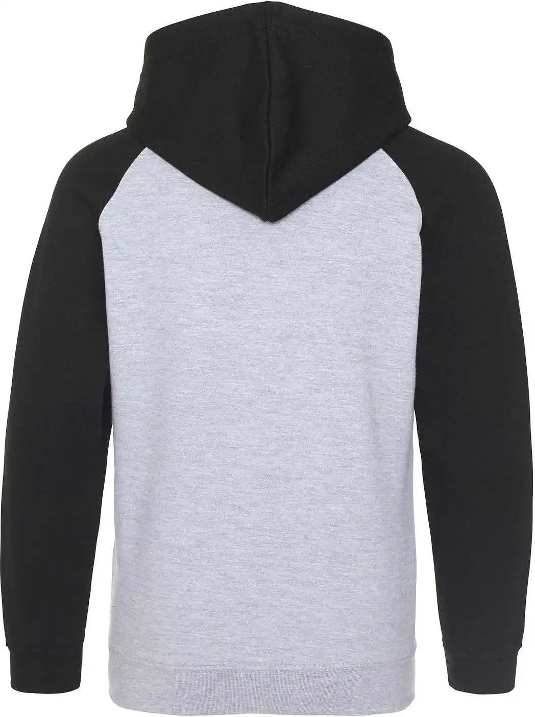 Just Hoods Jha009 Baseball Hoodie - Heather Gray Jet Black