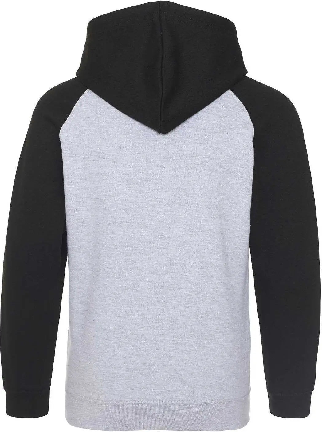 Just Hoods Jha009 Baseball Hoodie - Heather Gray Jet Black