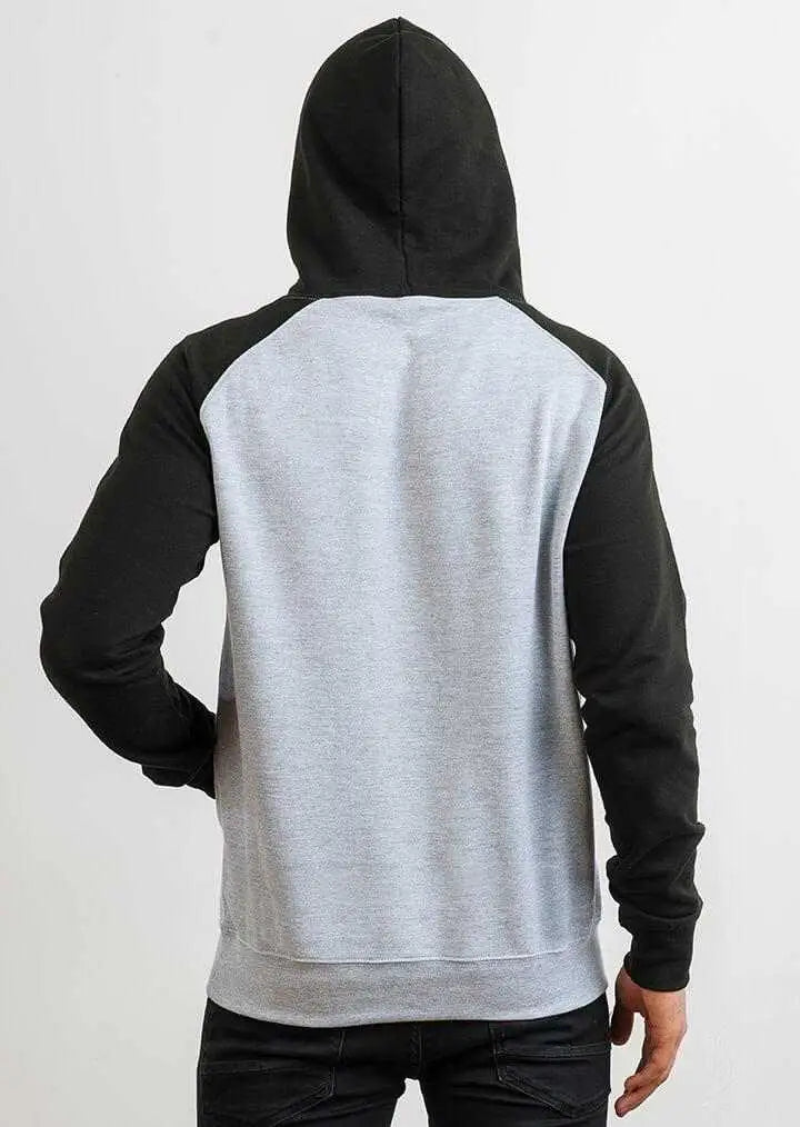 Just Hoods Jha009 Baseball Hoodie - Heather Gray Jet Black
