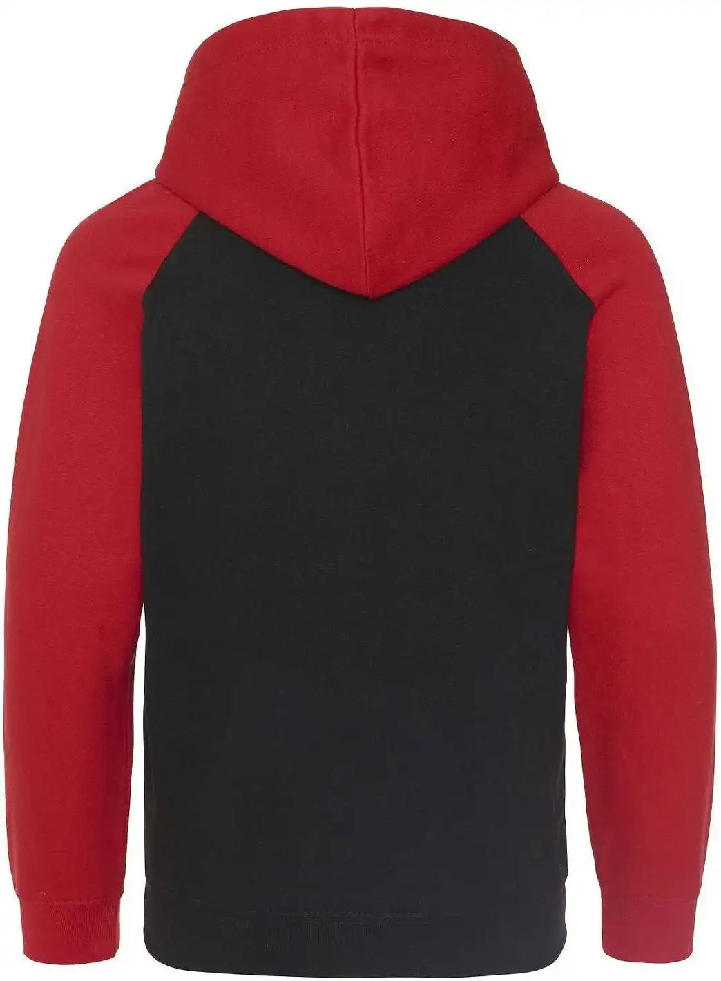 Just Hoods Jha009 Baseball Hoodie - Jet Black Fire Red