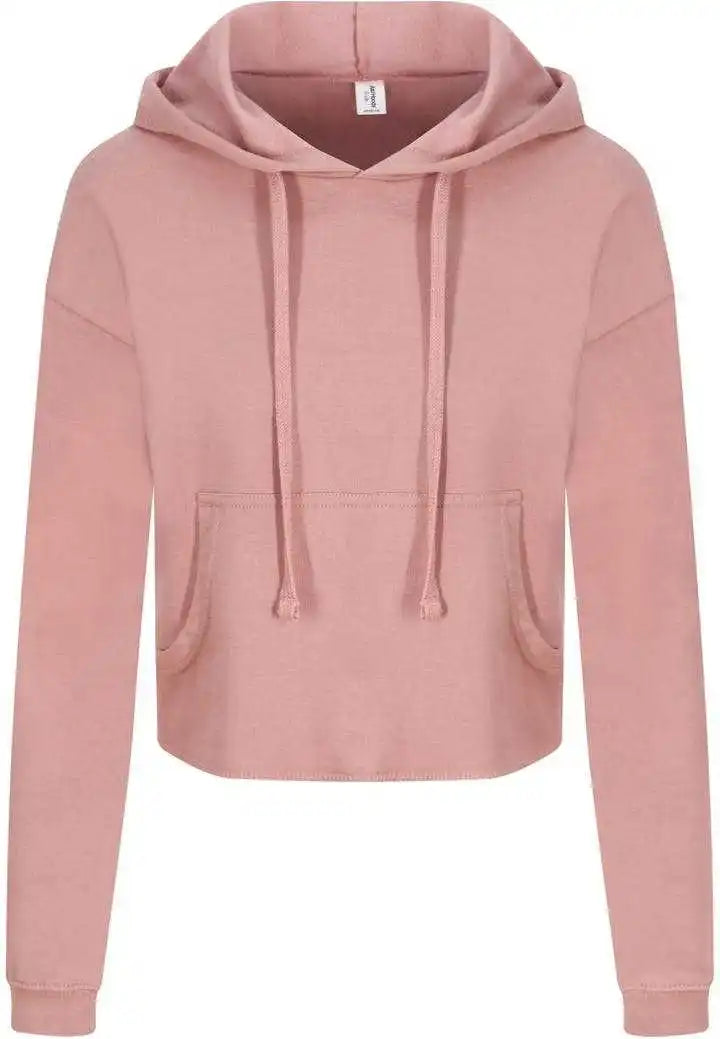 Just Hoods Jha016 Girlie Cropped Hoodie - Dusty Pink