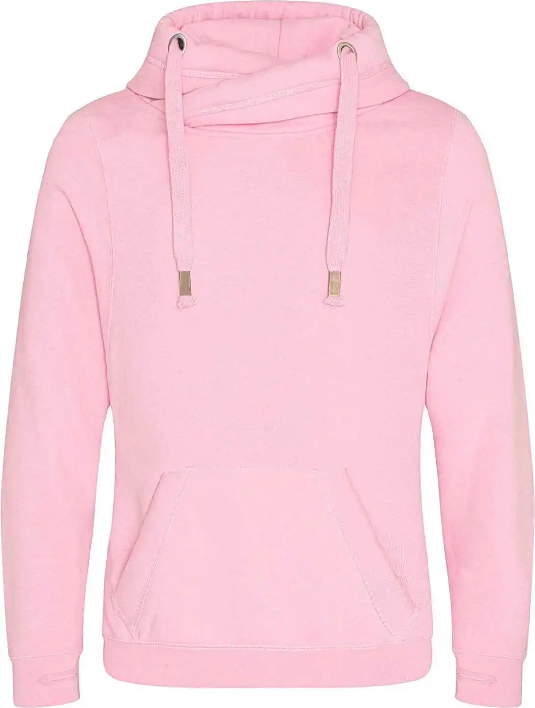 Just Hoods Jha021 Cross Neck Hoodie - Baby Pink