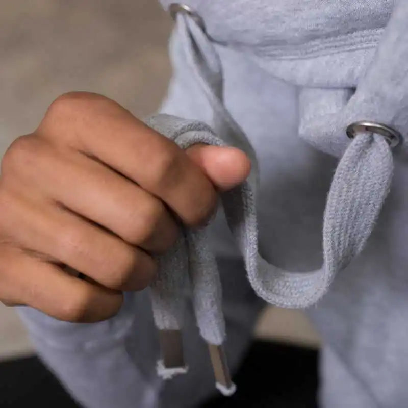 Just Hoods Jha021 Cross Neck Hoodie Heather Gray