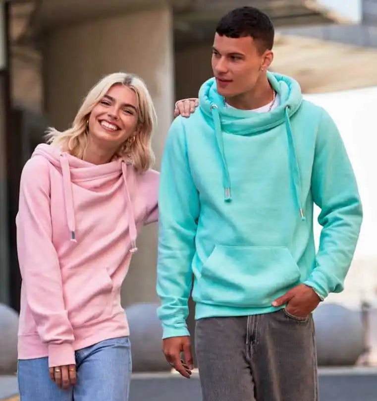 Just Hoods Jha021 Cross Neck Hoodie - Peppermint